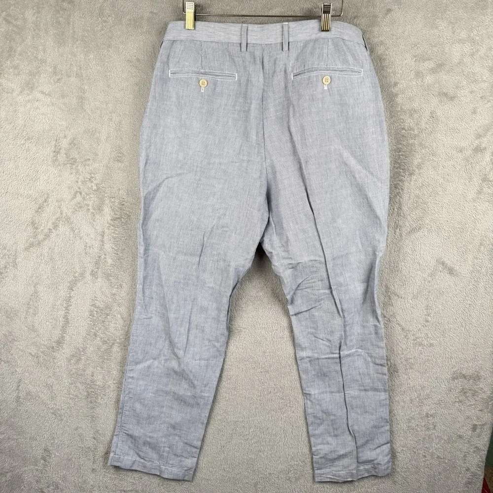 Banana‎ Republic Kentfield Pant Size 35 X 30 Gray Linen Blend Summer Comfort